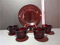 glcoloc, France  Plate and 4 Cups
