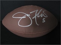 Joe Flacco signed FS brown football JSA COA