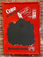 Vintage Coca-Cola Specials Chalkboard Metal Sign