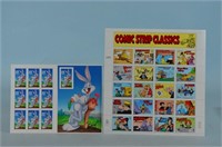 Sheet of Bugs Bunny Stamps & Sheet of Comic