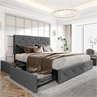 Queen Size Platform Storage Bed Frame