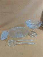 Exquisite serving platter 12", 10" candy dish and