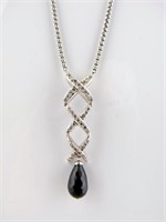 David Yurman Onyx Drop, Diamond Necklace