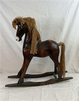 25" Wooden Rocking Horse Decor Statue