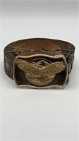 Brass Eagle w/ Tooled Leather Eagle Belt
