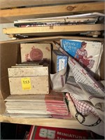 Box of Sewing Material and Recipe Box