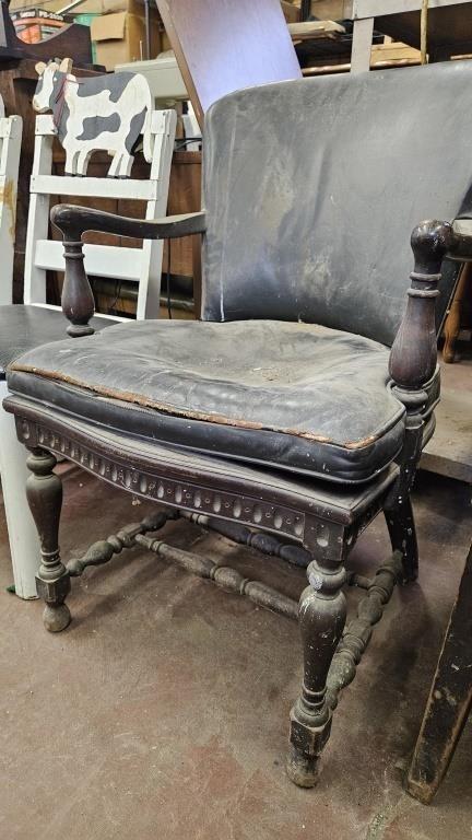 Antique Chair with Leather cushion