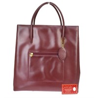 MUST DE CARTIER 2C LEATHER BORDEUX TOTE BAG