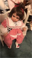 Dalmation doll on chair