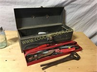 Metal toolbox and contents