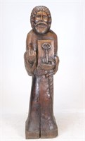 Folk Art Carved Wooden Saint Peter