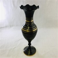 Vintage Brass-Plated Flower Vase (10" Tall)