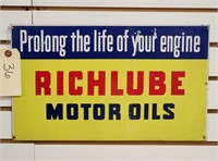 "Richlube" Double-Sided Metal Sign