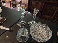 GROUP - CANDY DISH AND CANDLESTICK HOLDER