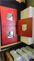 Lot of three square framed wooden ikea mirrors