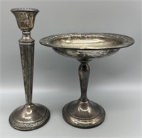 Sterling Silver Compote and Candlestick