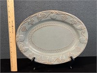 Glazed Pottery Oval Platter Fruit Motiff