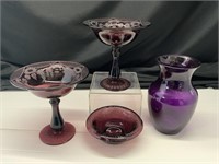 VTG Amethyst Purple Glassware