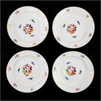 (4) Set Export Floral Motif Porcelain Plates