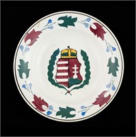Hungarian Coat of Arms Hand Painted Porcelain Bowl