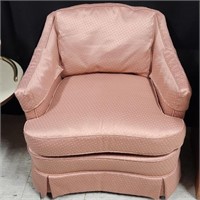 Upholstered Bedroom Chair on Wheels