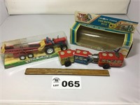 FARM WORLD TRACTOR WITH TRAILER, TOURING BUS