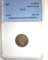 1888 10 Cents NNC VF20 Newfoundland
