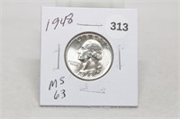 1948 MS63 Silver Washington Quarter