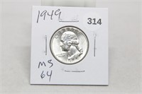 1949 MS64 Silver Washington Quarter