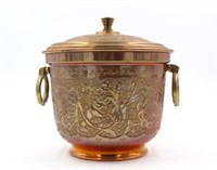 Vintage Hand Etched Iranian Copper Pot