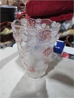 9.5" MIKASA CRYSTAL ROSE VASE