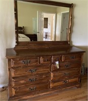 Mirrored Dresser - 9 Drawers