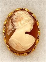 Beautiful 2" Cameo Head Brooch estate pc