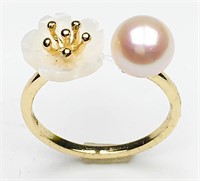 Natural Pearl Ring 925 Silver