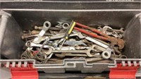 Tool box & large assortment of tools, drill bits