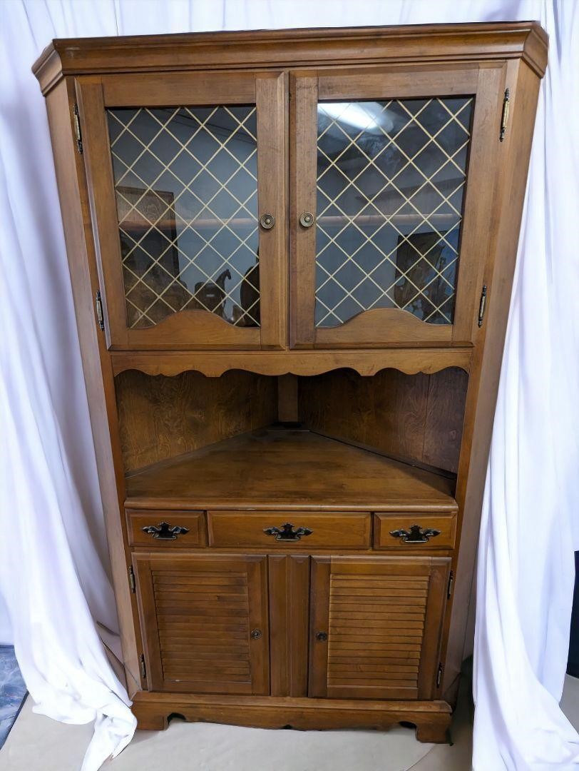 Vintage CORNER Hutch & Display Cabinet