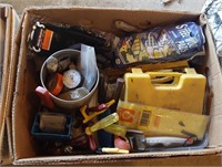 box with hardware, tools and misc