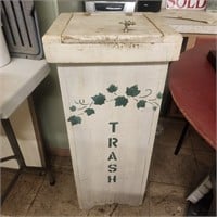 Vintage wood trash bin