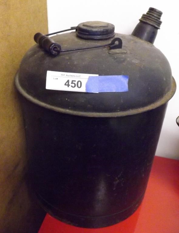 Antique Black Metal Gas Can