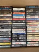 Box Lot of 56 Rock Cassettes as seen