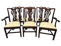 6 STATTON CHERRY CHIPPENDALE CHAIRS