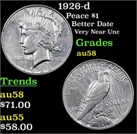 1926-d Peace $1 Grades Choice AU/BU Slider