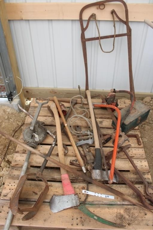 Hand tools; post hole digger; hand barrel pump