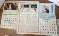 Calendars, 1957, 1959, 1960
