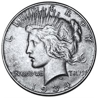 1934 Silver Peace Dollar XF