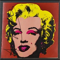 Hand Signed Andy Warhol Marylin Monroe Invitation