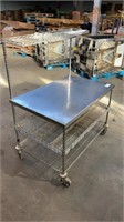 30x48 rolling stainless bakers/prep table