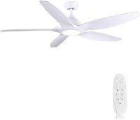 Newday 60 White Ceiling Fan  Remote  60 Inch