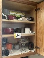 Dishes in cabinet