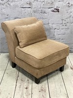 Rolled Back Armless Accent Chair